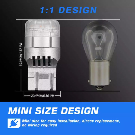 NovSight Лампи Автомобила & Мотоциклета T20 Canbus LED 6500К Хладно бяло 9W 2бр