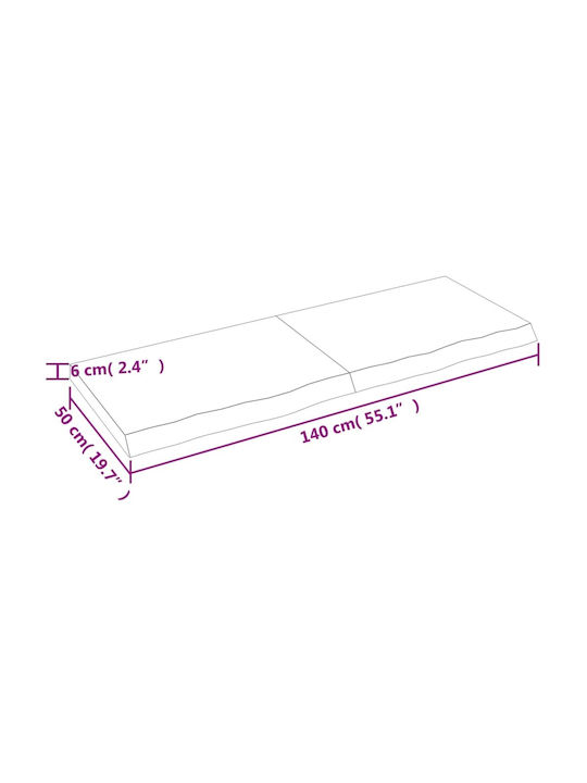 Shelf Wall Gray 140x50x6cm