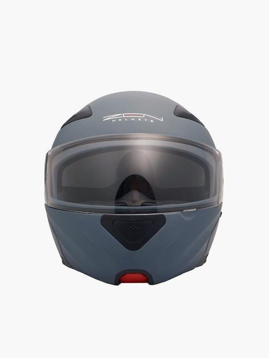 Zen ZN-301 Silver Matt Motorradhelm Aufklappbar ECE 22.05