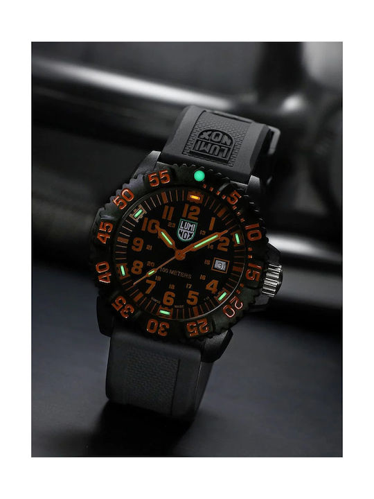 Luminox Sea Ανδρικό Ρολόι 44mm Μπαταρίας με Μαύρο Καουτσούκ Λουράκι