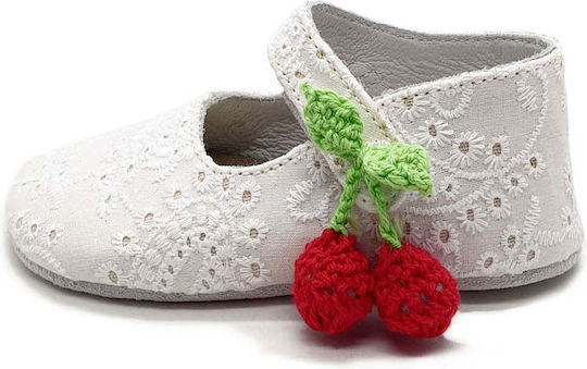 Designer's Cat Pantofi de botez pentru fetițe Dermatines Balerine Agălăi Albă 100000KO1000968