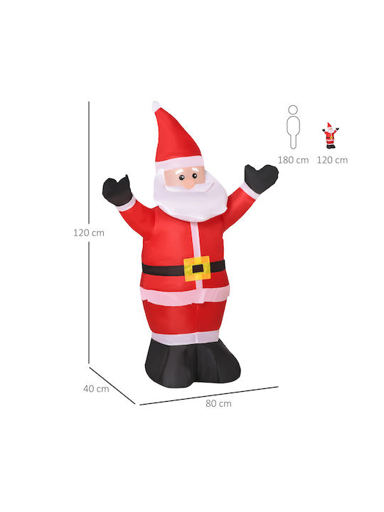 Inflatable Illuminated Santa Claus Electric Red 120x80x40cm