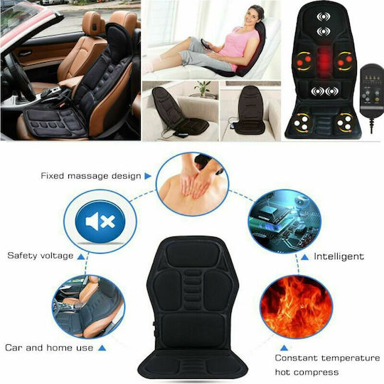 Seat Massage for the Back with Heating Function Black