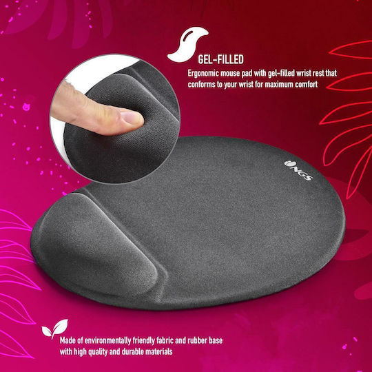 NGS Kilim Mouse Pad (250mm) με Στήριξη Καρπού Μαύρο