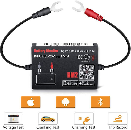 Konnwei Αναλογικό Battery Tester με Κροκοδειλάκια