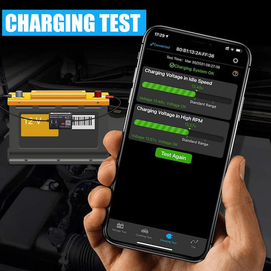 Konnwei Αναλογικό Battery Tester με Κροκοδειλάκια