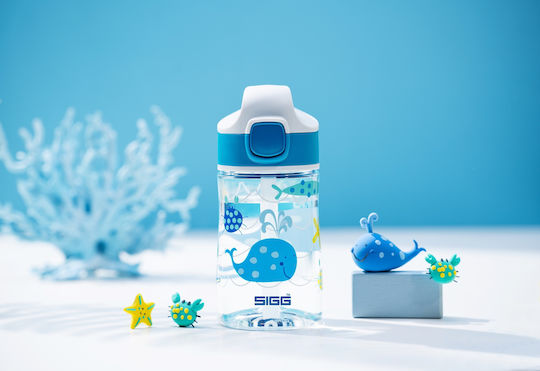 Sigg Miracle Plastic Kids Water Bottle with Straw Blue 350ml
