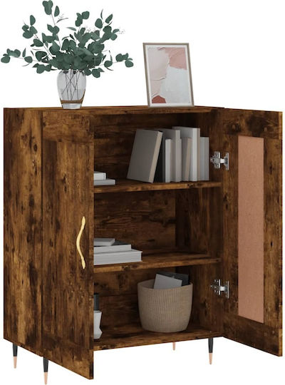 Sideboard Wood & Metal Καπνιστή Δρυς 69.5x34x90cm