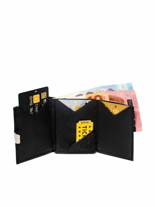 Δερμάτινο Ανδρικό Πορτοφόλι Καρτών με RFID Μαύρο