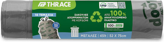 Săculeți de Gunoi Capacitate 45lt cu Șnur 52x75cm 10buc Gri