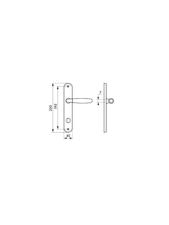 Thirard Lever Middle Door with Plate Pair Silver