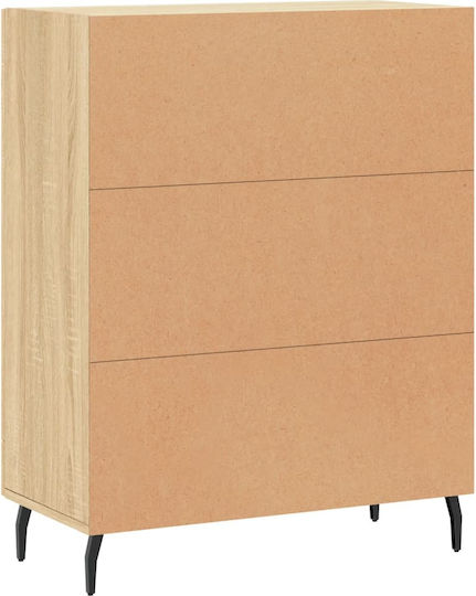 Living Room Display Cabinet with Glass Brown 69.5x34x90cm