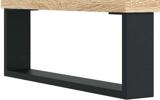 Living Room Display Cabinet from Wood and Metal with Brown Glass 69.5x34x90cm