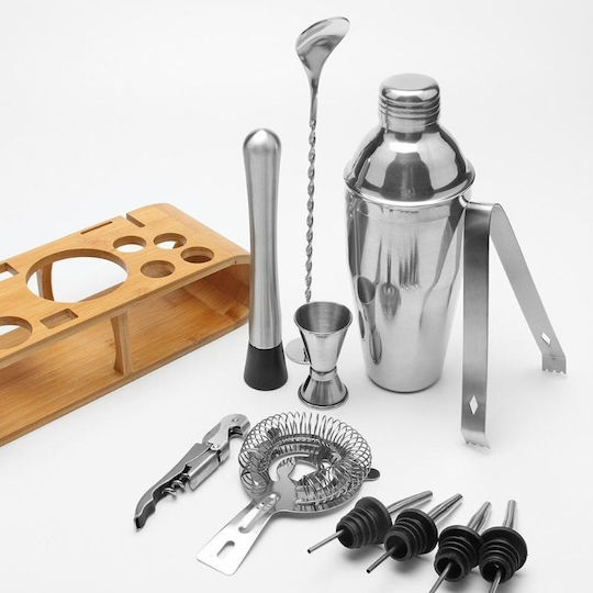 Whiskey Rocks Bartender Kit Bag with Bamboo Stand 12pcs