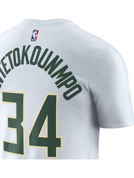 NBA Milwaukee Bucks Giannis Antetokounmpo Sportliches T-Shirt Weiß