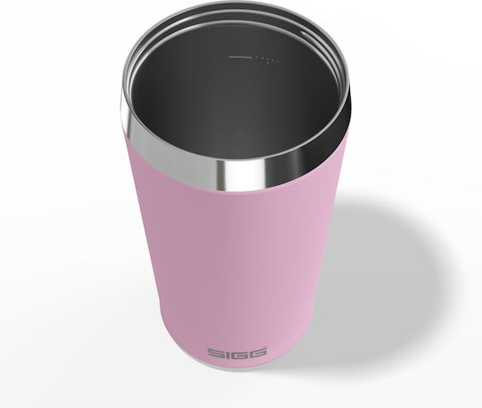 Sigg Glass Thermos Stainless Steel 450ml Pink with Straw