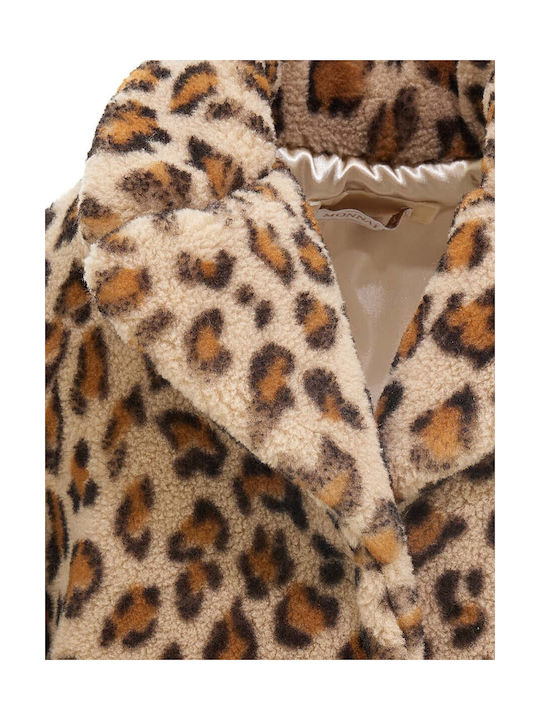 MONNALISA Animal print plush coat