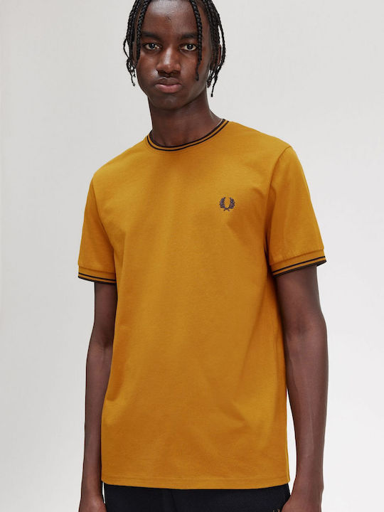 Fred Perry Ανδρικό T-shirt Κοντομάνικο Μπεζ