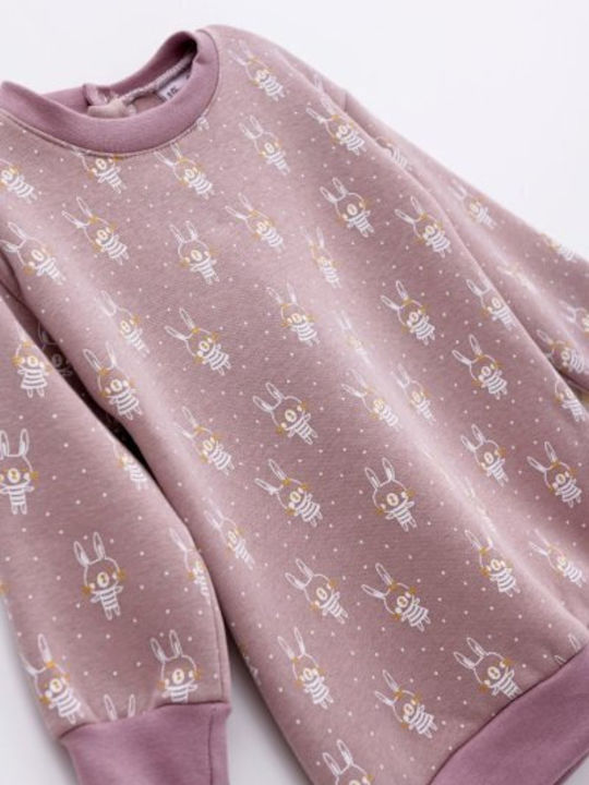 Funky Sweatshirt Kids Dress Pink