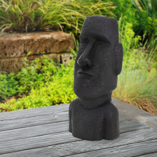 ECD Germany Dekorative Büste aus Stein Moai Rapa Nuil 26.5x19x53.5cm 1Stück