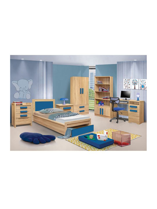 Kids Wooden Bookcase Beige 80x35x180cm