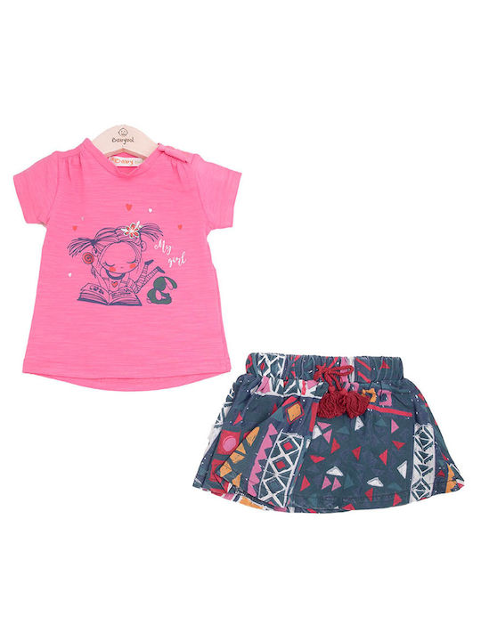 Babybol Kids Set with Skirt Summer 2pcs Pink