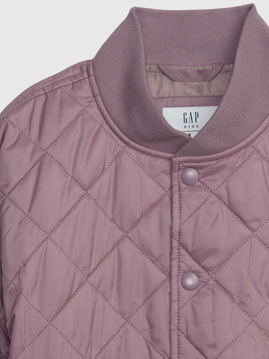 Kids' Quilted Jacket Short Purple