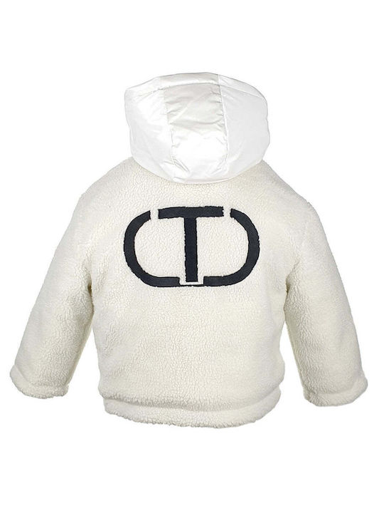 Kids' Quilted Jacket Short with Hood White