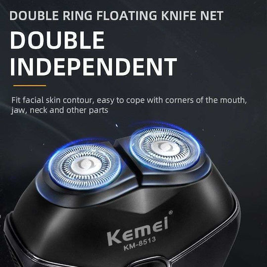 Kemei KM-8514 Περιστρεφόμενη Ξυριστική Μηχανή Προσώπου Επαναφορτιζόμενη