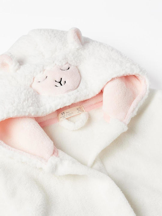 Zippy Παιδική Ρόμπα Χειμωνιάτικη Fleece Λευκή Sheep