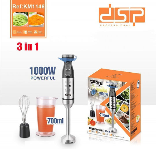 DSP Hand Blender with Stainless Rod 1000W Gray