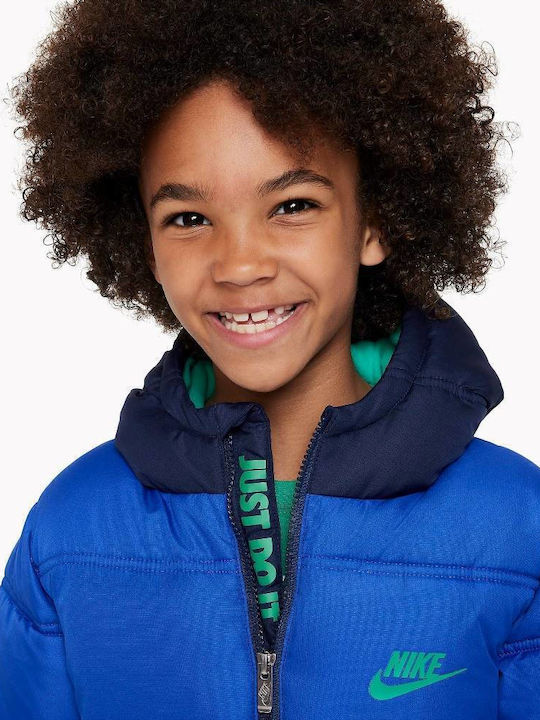 Kids' Sports Jacket Short with Hood Blue