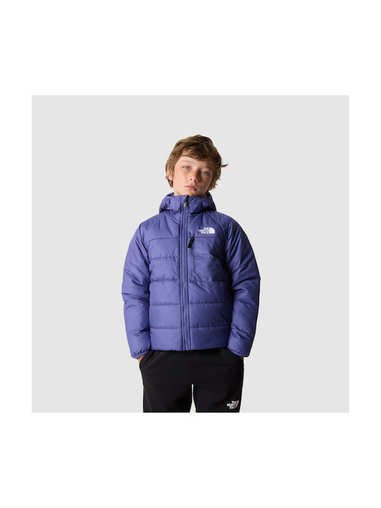 Детско спортно яке Кратък Двустранен с качулка Син Reversible