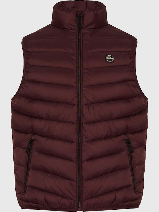 Sleeveless Jacket Puffer Deep red