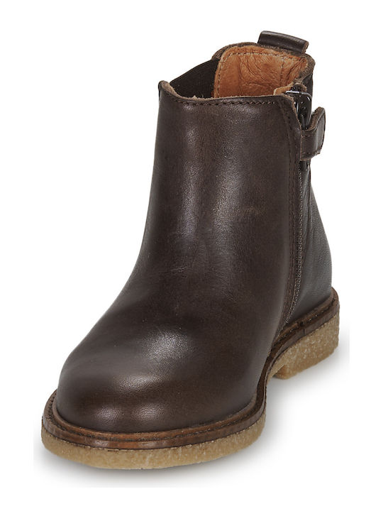 Kinderstiefel mit Reißverschluss Braun