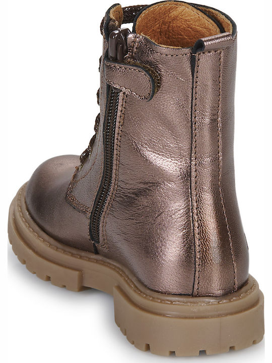 Kids Boots with Zipper Gold