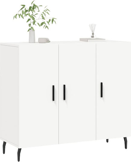 Мебели за съхранение дървен Бял 90x34x80см