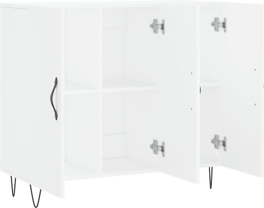 Мебели за съхранение дървен Бял 90x34x80см