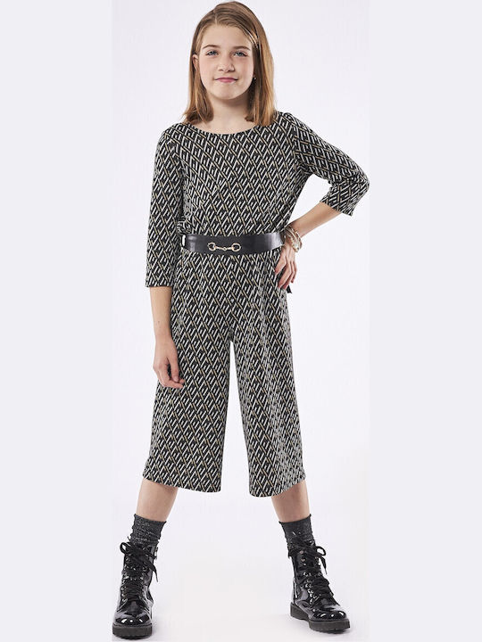 Kids' Leather Jumpsuit Black