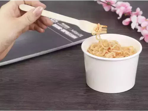 Ruhhy Biodegradable Fork Disposable Wooden 100pcs