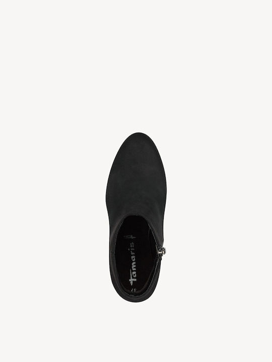 Wildleder Damen Chelsea Stiefeletten mit hohem Absatz Schwarz