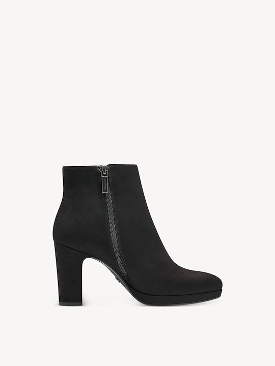 Wildleder Damen Chelsea Stiefeletten mit hohem Absatz Schwarz