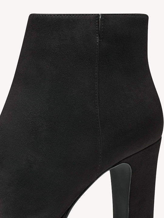 Wildleder Damen Chelsea Stiefeletten mit hohem Absatz Schwarz