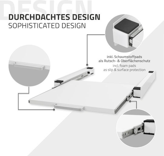 ML-Design 490007338 Ρυθμιζόμενο Συνδετικό Πλυντηρίου/Στεγνωτηρίου από Μέταλλο 60x60εκ.
