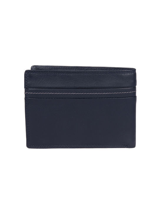 Armonto Men's Leather Card Wallet with RFID Blue