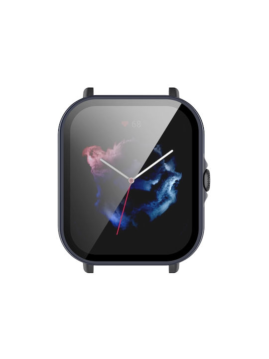 Protective Plastic Case with Glass in Blue color for Amazfit GTS 3