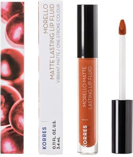 Korres Morello Matte Lasting Lip Fluid Дълготраен Течен Червило Мат 48 кадифе карамел 3.4мл