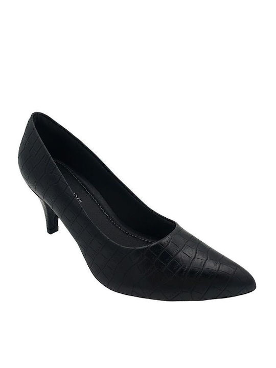 Piccadilly Anatomic Synthetic Leather Black Medium Heels