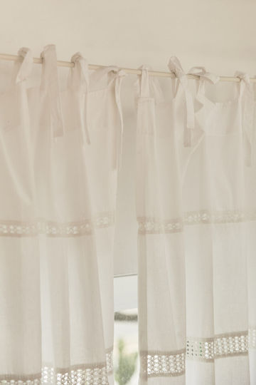 Calma House Curtain with Tab Top Inca White 140x280cm
