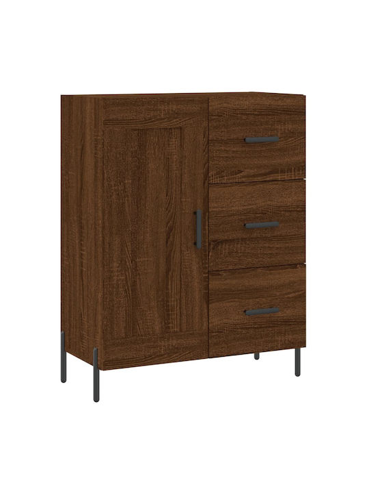 Sideboard Wooden with Drawers Καφέ Δρυς 69.5x34x90cm